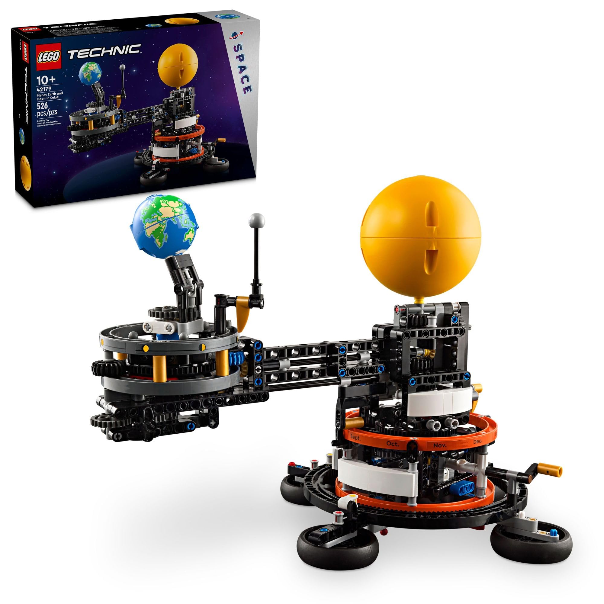 LEGO Technic Earth Moon orbit model for hands-on learning.