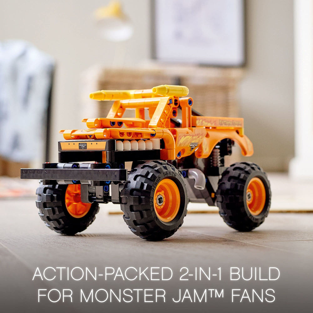 LEGO Technic El Toro Loco rock racer 2-in-1 off-road model for imaginative play.