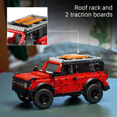 LEGO Technic Ford Bronco spare wheel steering emphasizes unique control during playtime.