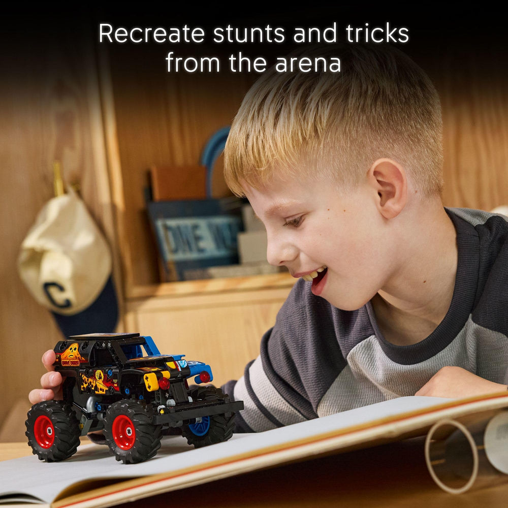 LEGO Technic Grave Digger Fire and Ice stunt-launch action sparks dynamic play sessions.
