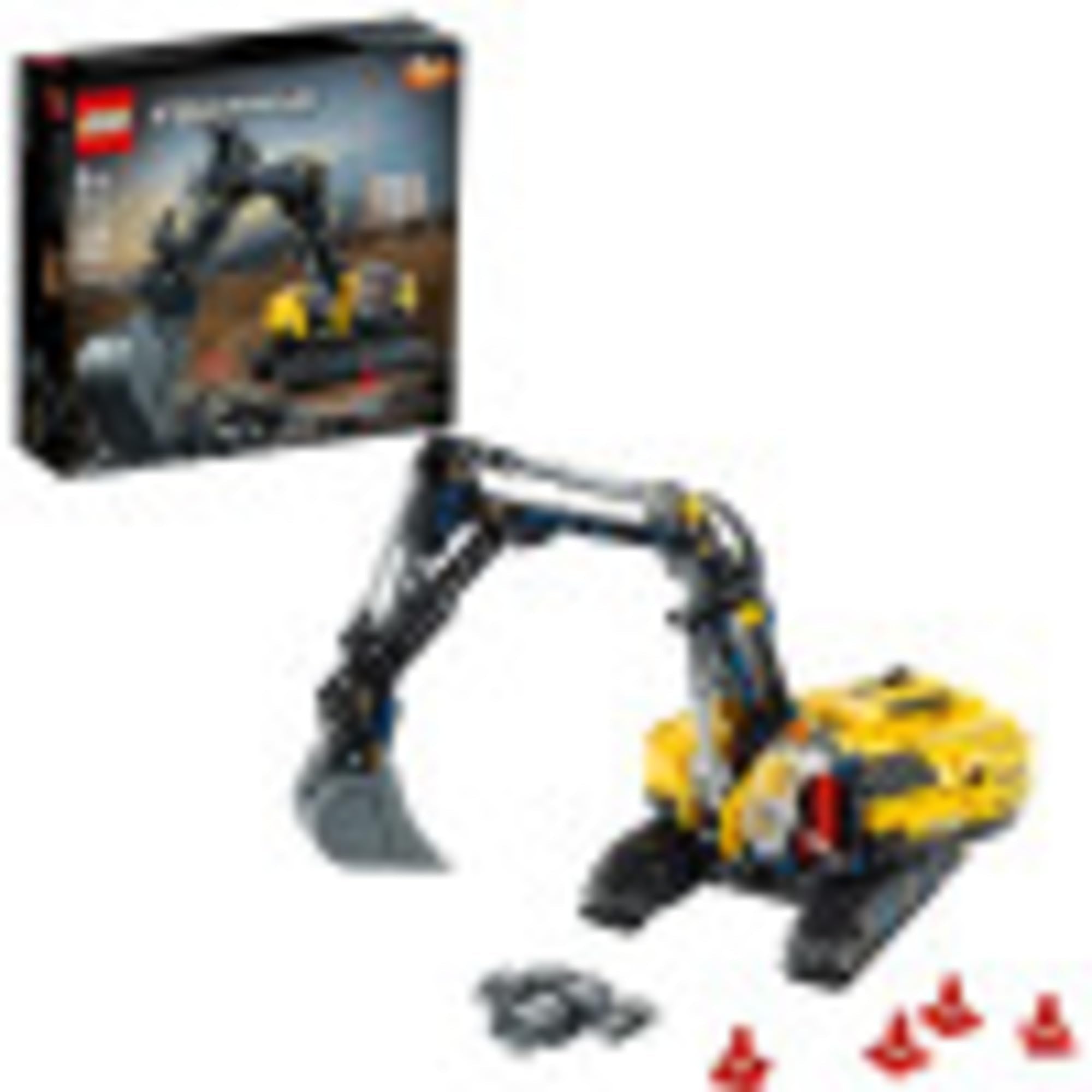 LEGO Technic Heavy-Duty Excavator 42121 shows shovel moves up and down for authentic digging action