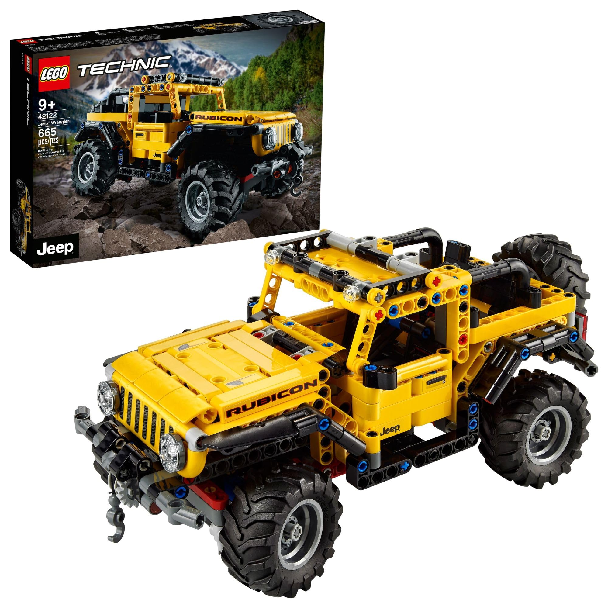LEGO Technic Jeep Wrangler 42122 front steering offers interactive steering play