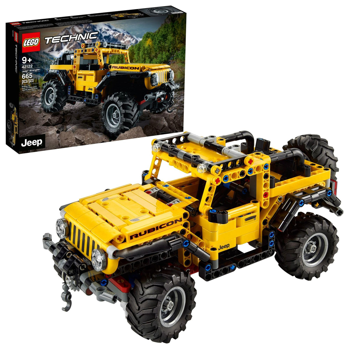 LEGO Technic Jeep Wrangler 42122 front steering offers interactive steering play