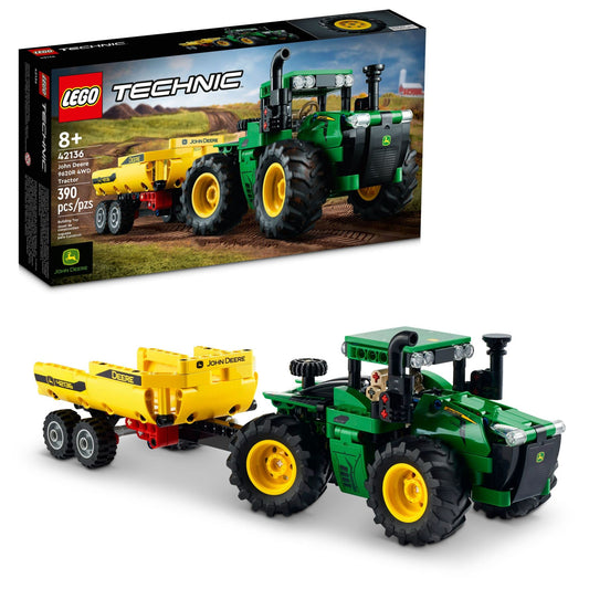 LEGO Technic John Deere 9620R tractor with trailer for immersive farming play