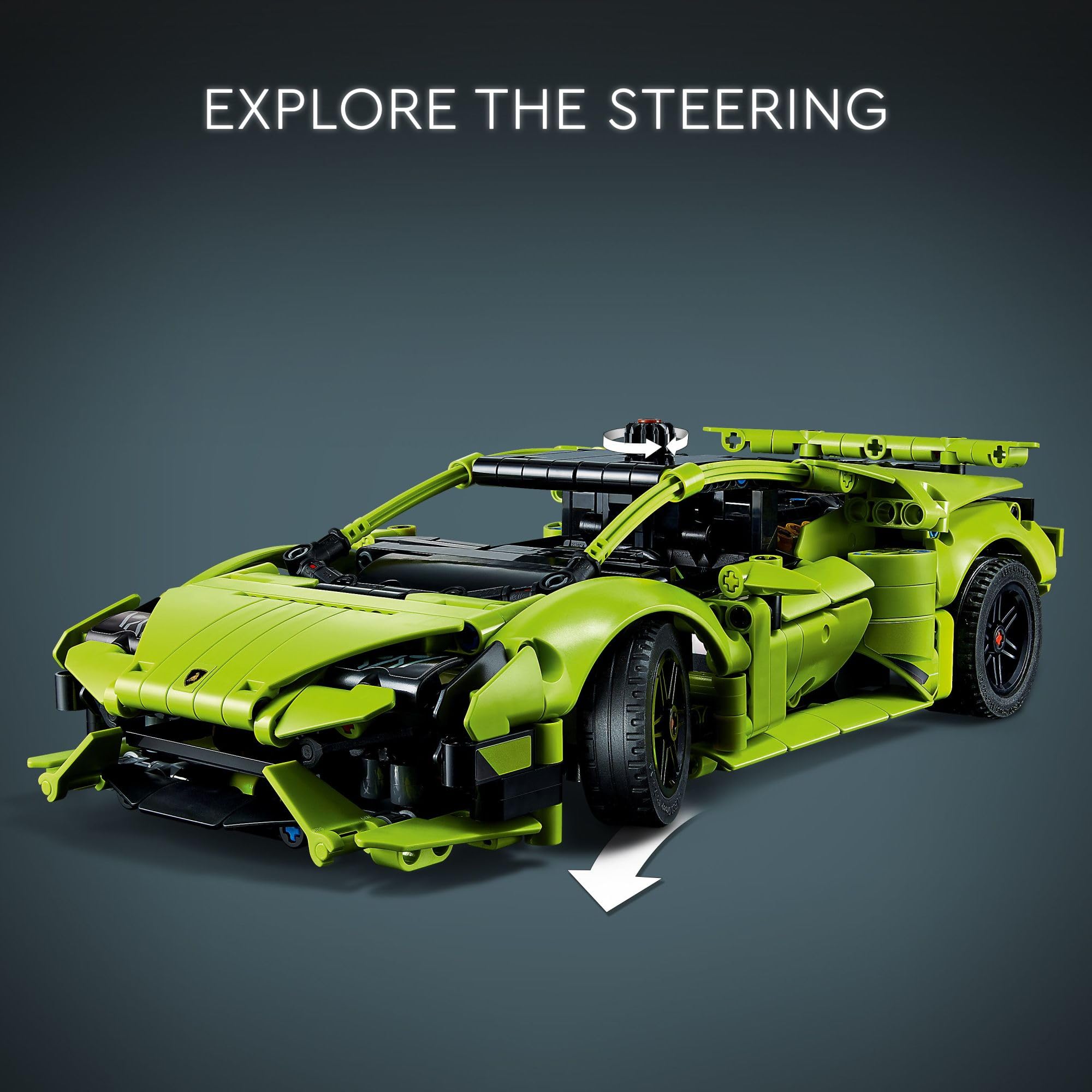 LEGO Technic Lamborghini Huracán Tecnica vibrant green color for showroom appeal