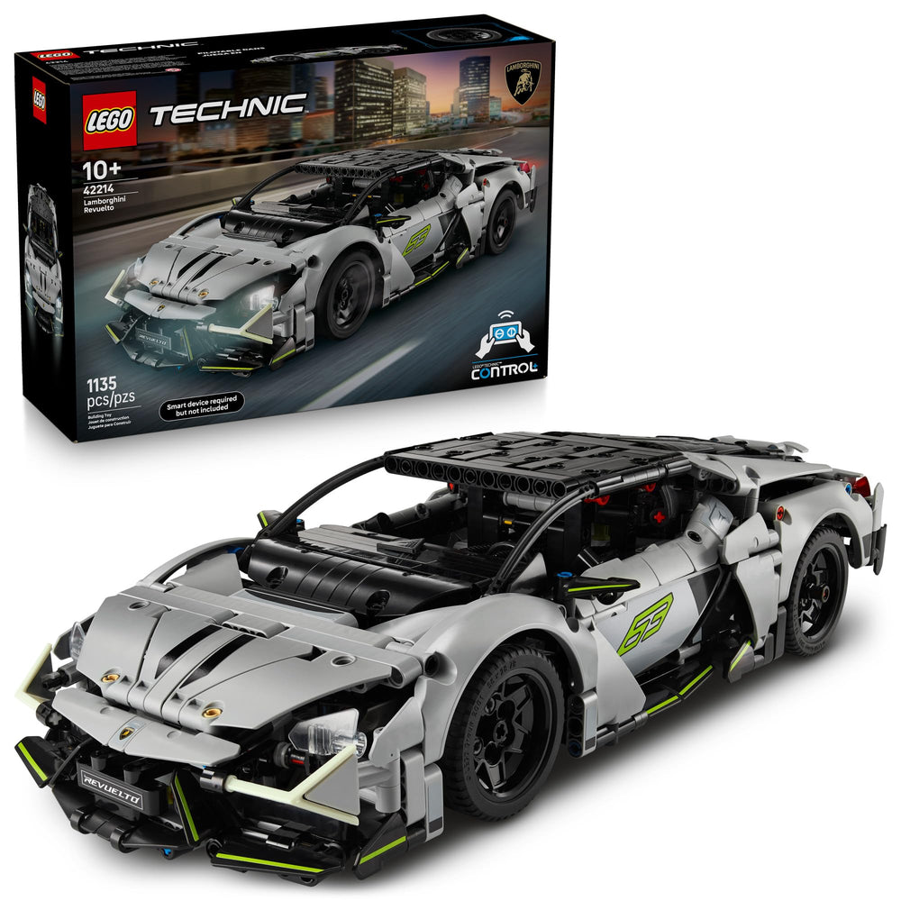 LEGO Technic Lamborghini Revuelto front view shows authentic styling for collectors.