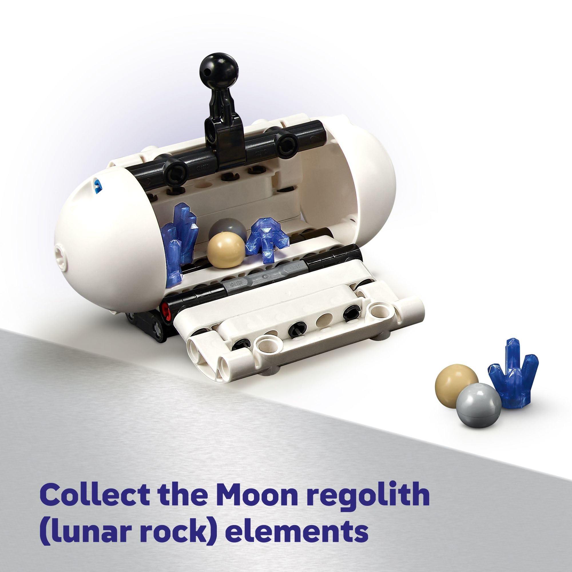 LEGO Technic Lunar Outpost Moon Rover mining rover features dynamic scoop for lunar samples