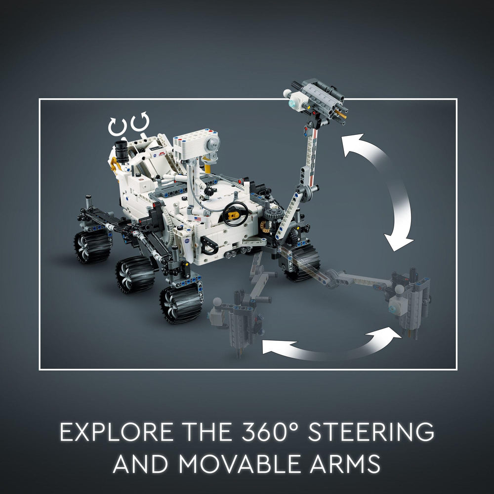 LEGO Technic NASA Mars Rover Perseverance AR app scene with Mars exploration