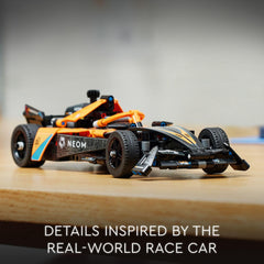 LEGO Builder app-assisted build for the NEOM McLaren model with zoom and rotation.