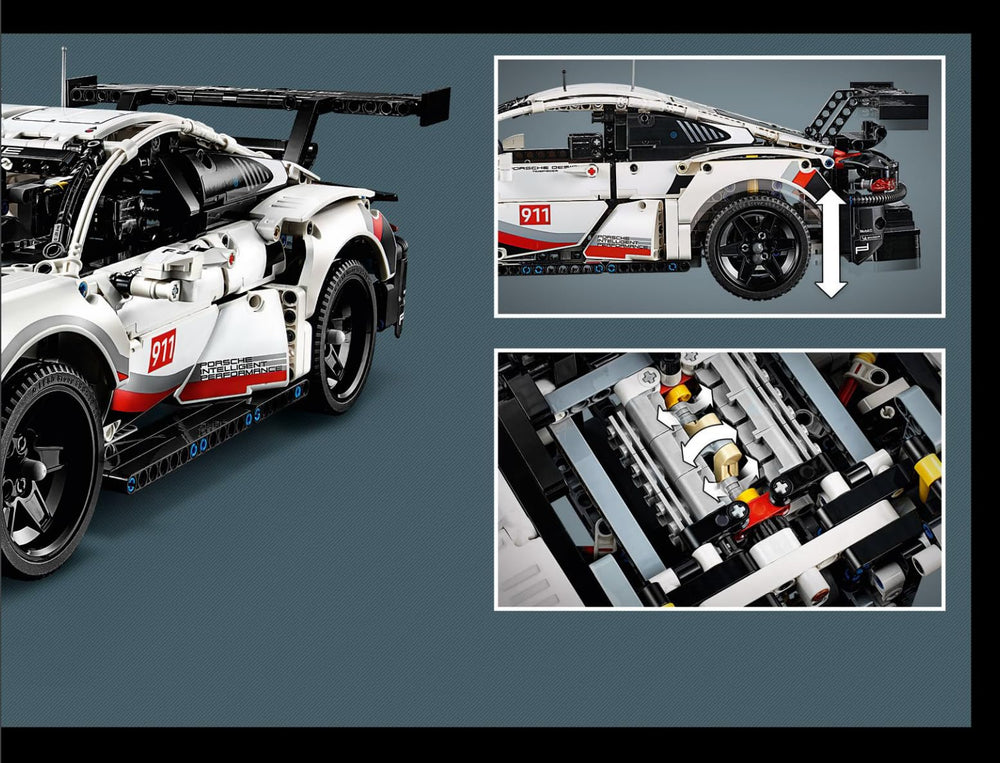 LEGO Technic Porsche 911 RSR differential and independent suspension realism