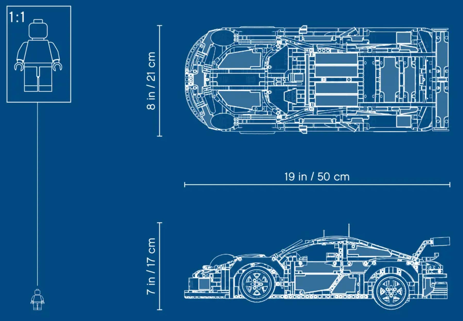 LEGO Technic Porsche 911 RSR display piece for home or office