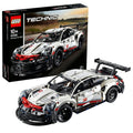 LEGO Technic Porsche 911 RSR front view, ideal for display and collectability