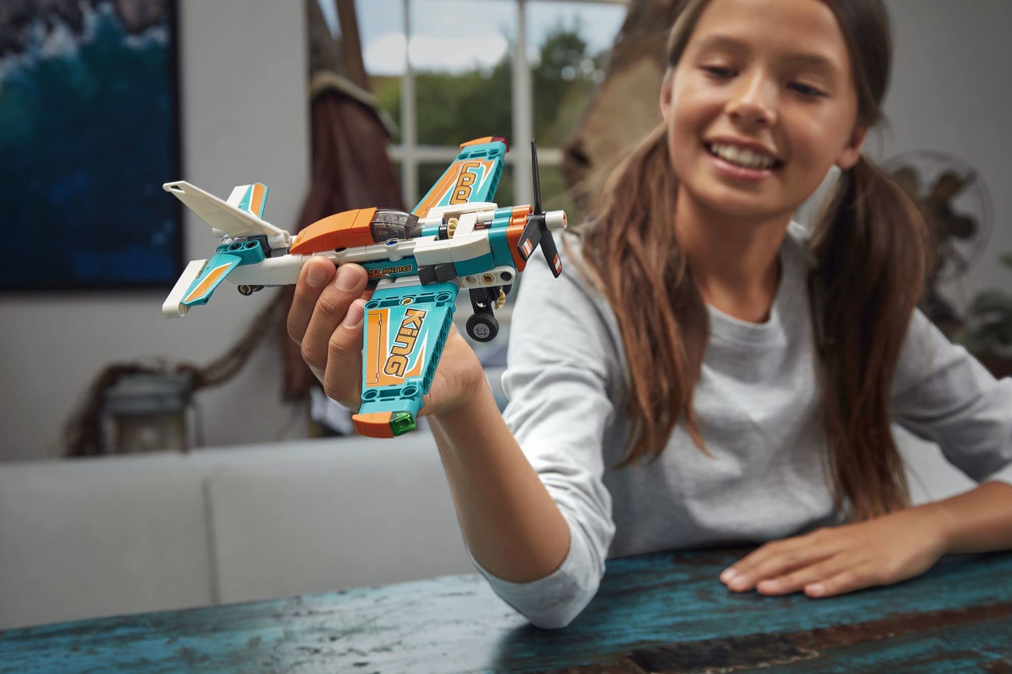 LEGO Technic Race Plane 42117 open engine covers reveal mechanical detail for curious builders