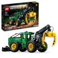 LEGO Technic Skidder John Deere 948L-II front view with pneumatic gripper for realistic action