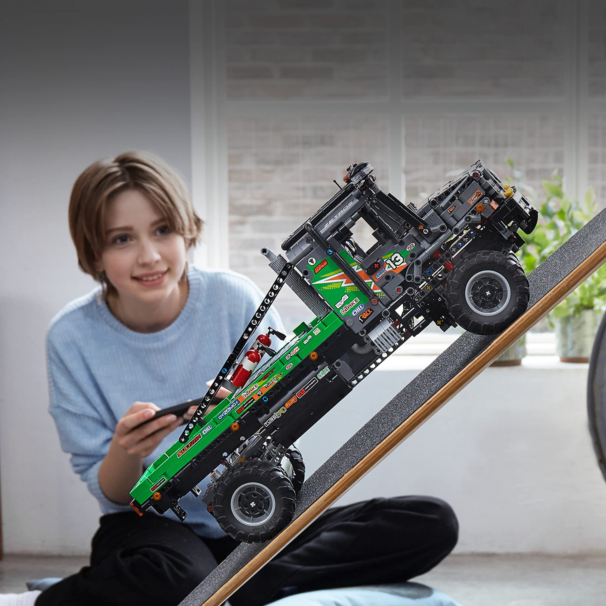 LEGO Technic Zetros stickers and extinguishers add rally-style authenticity and visual cues