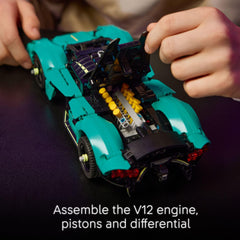 TEAL LEGO Valkyrie engine with moving pistons for mechanical realism