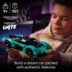 LEGO Technic Valkyrie teal rear view showing precise body lines
