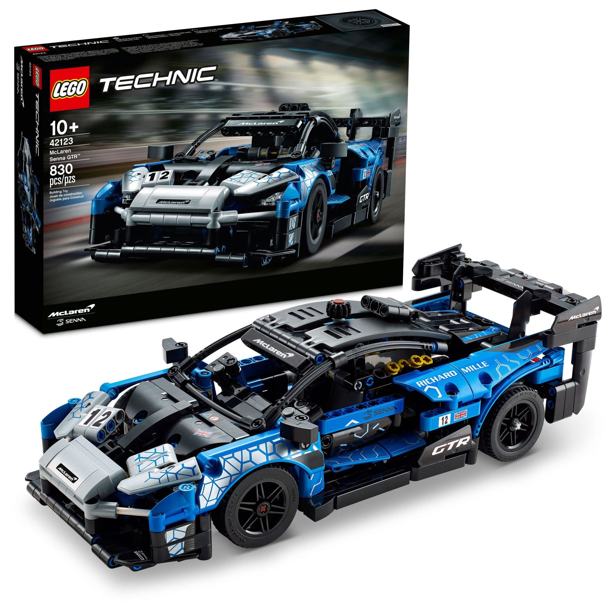 LEGO Technic McLaren Senna GTR 42123 V8 engine pistons move for display