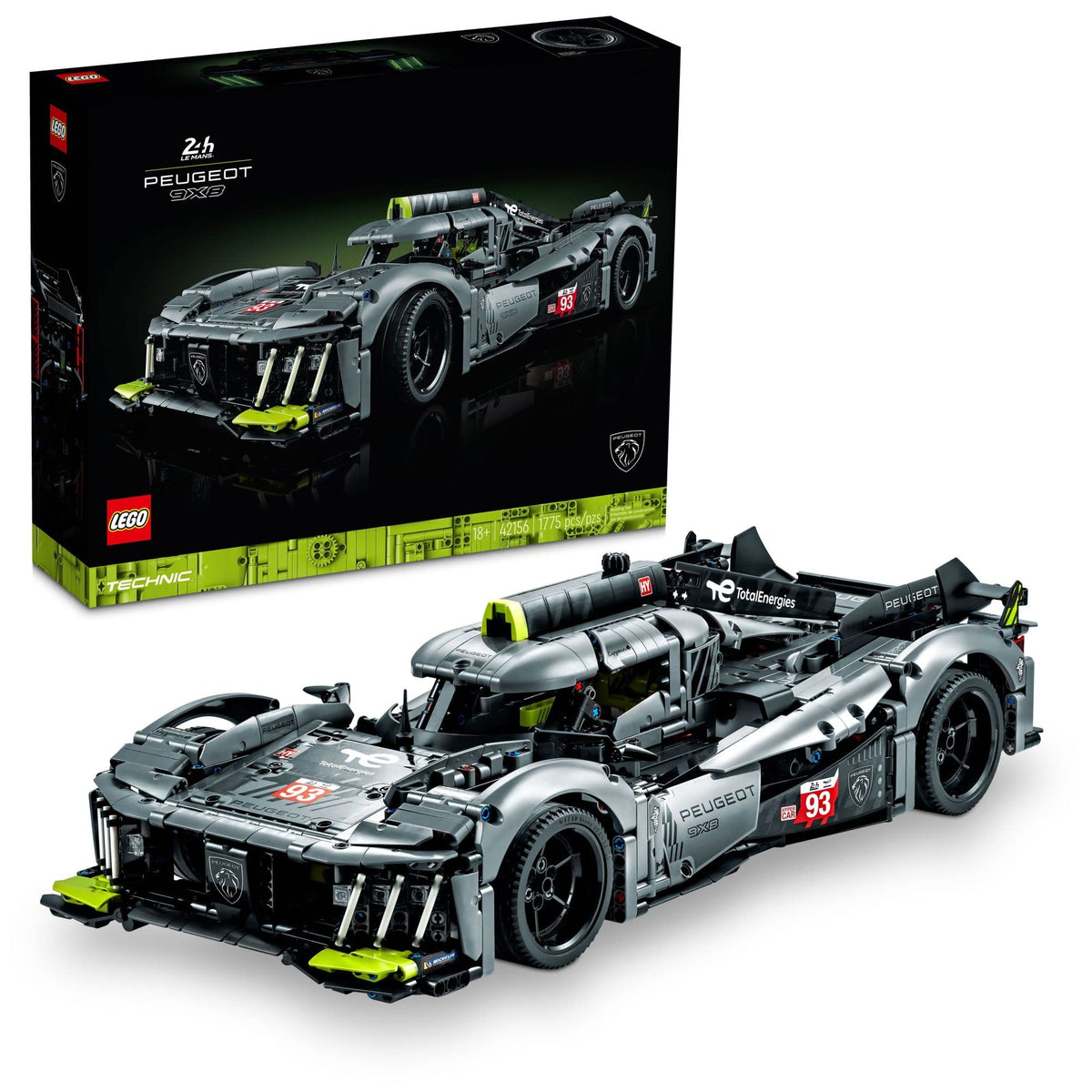 LEGO Technic Peugeot 9X8 front view for an impressive display