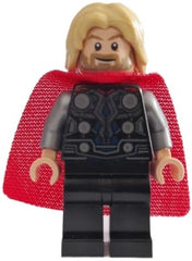 LEGO Thor minifigure close-up showing authentic detailing for collectors.