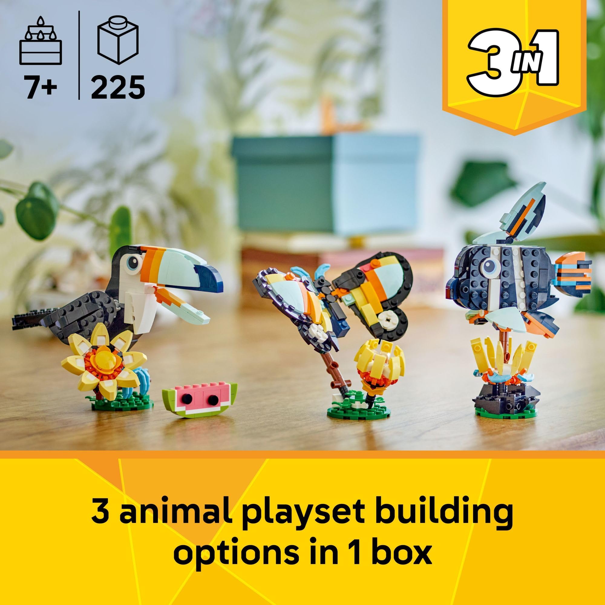LEGO tropical butterfly with posable wings for storytelling