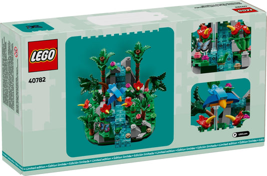 LEGO 40782 Tropical Rainforest Diorama lush foliage adds depth to any shelf.