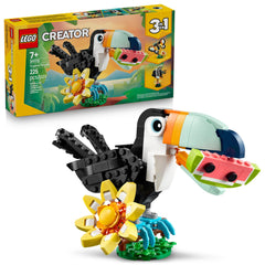 LEGO tropical toucan with movable beak and wings for imaginative play