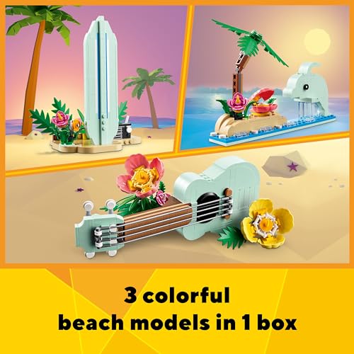 LEGO Tropical Ukulele strings detail for pretend music play and interaction.