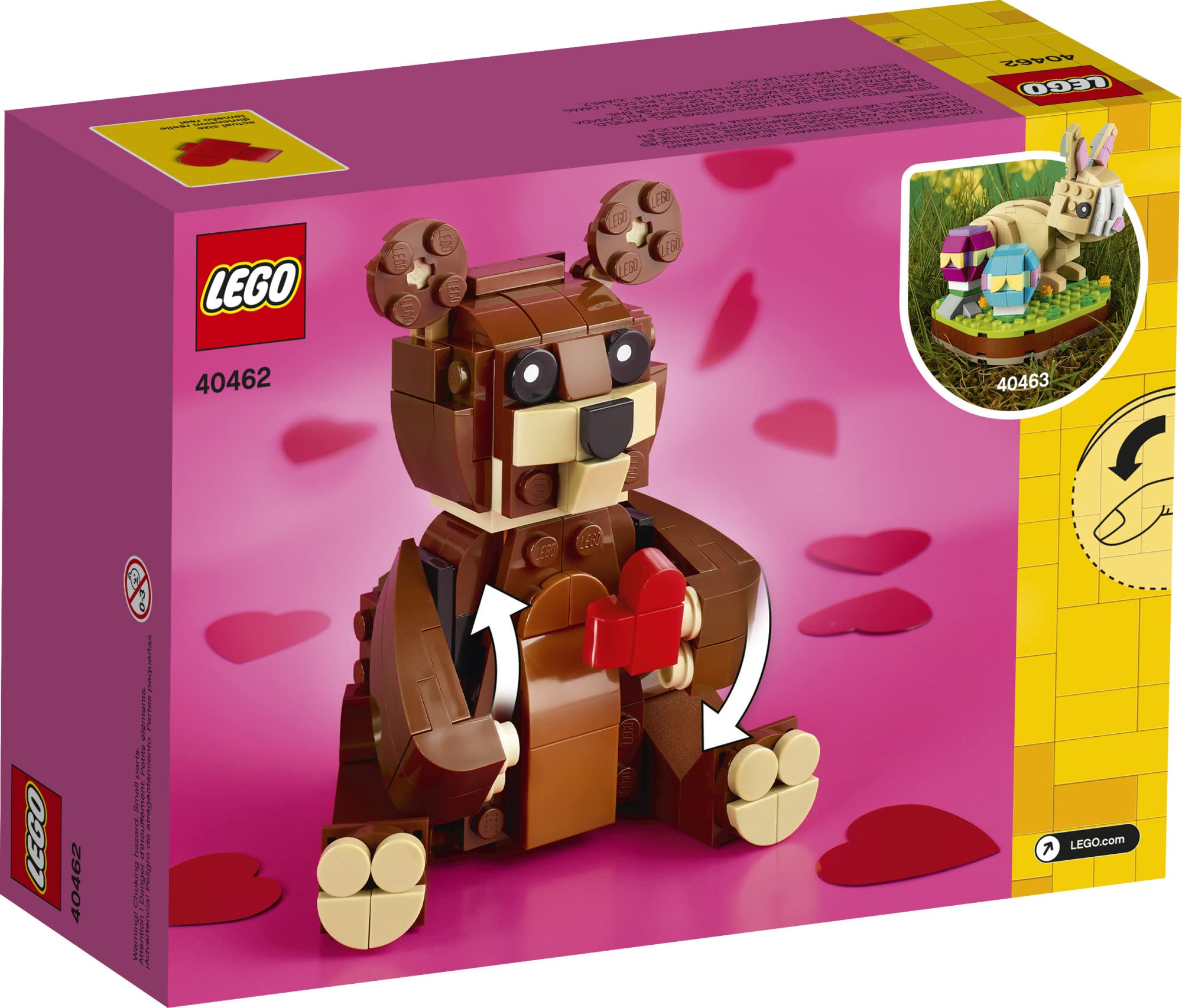 LEGO Valentine's Brown Bear 40462 fully poseable with arms and ears for expressive storytelling