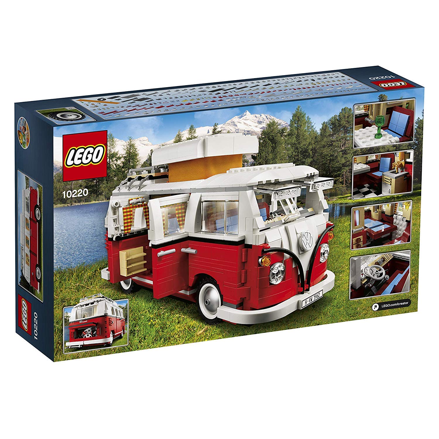 LEGO Volkswagen T1 Camper Van overall display shot for collectors.