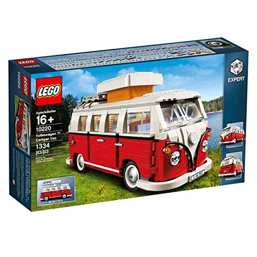LEGO Volkswagen T1 Camper Van rear door open reveals detailed engine.