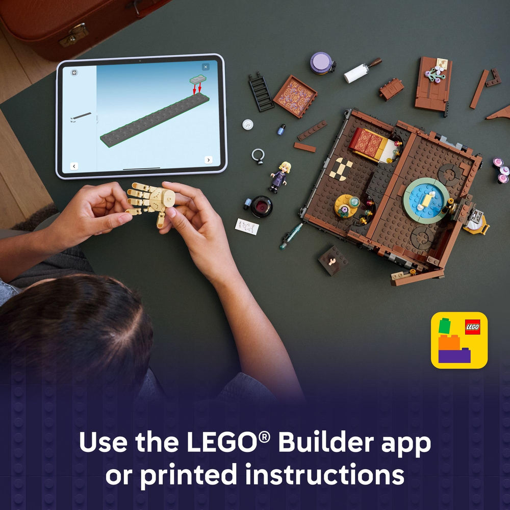 LEGO trunk closed display piece showcases the quirky Wednesday room decor