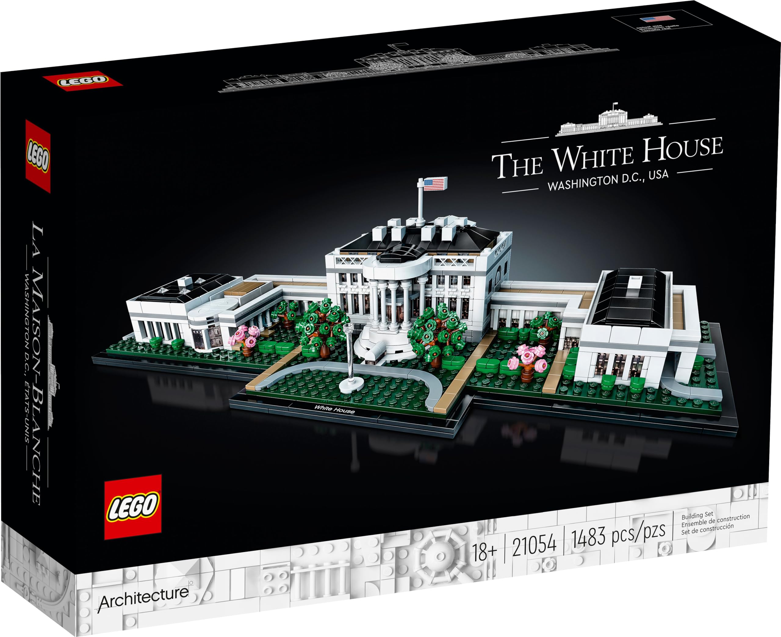 LEGO White House 21054 east wing section with connecting arches.
