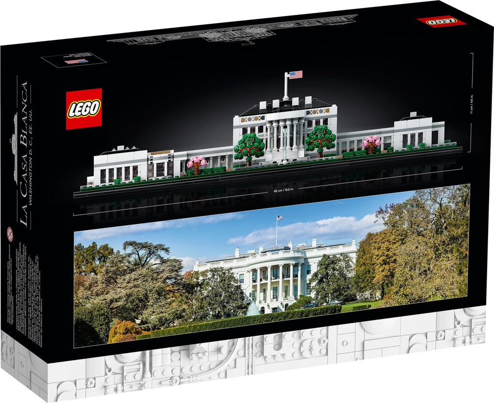 LEGO White House 21054 garden and rose garden areas for display.