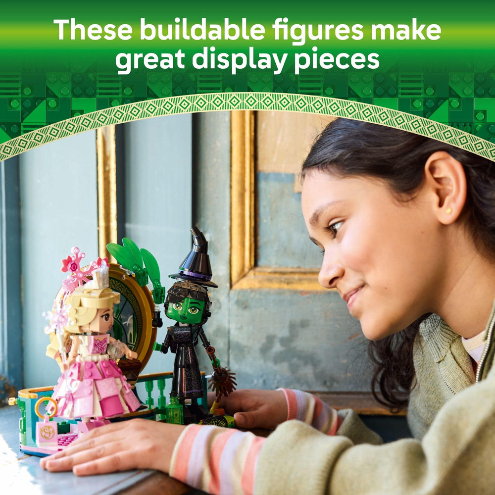 LEGO Wicked Glinda crown and purse accessory enhances character styling and storytelling.