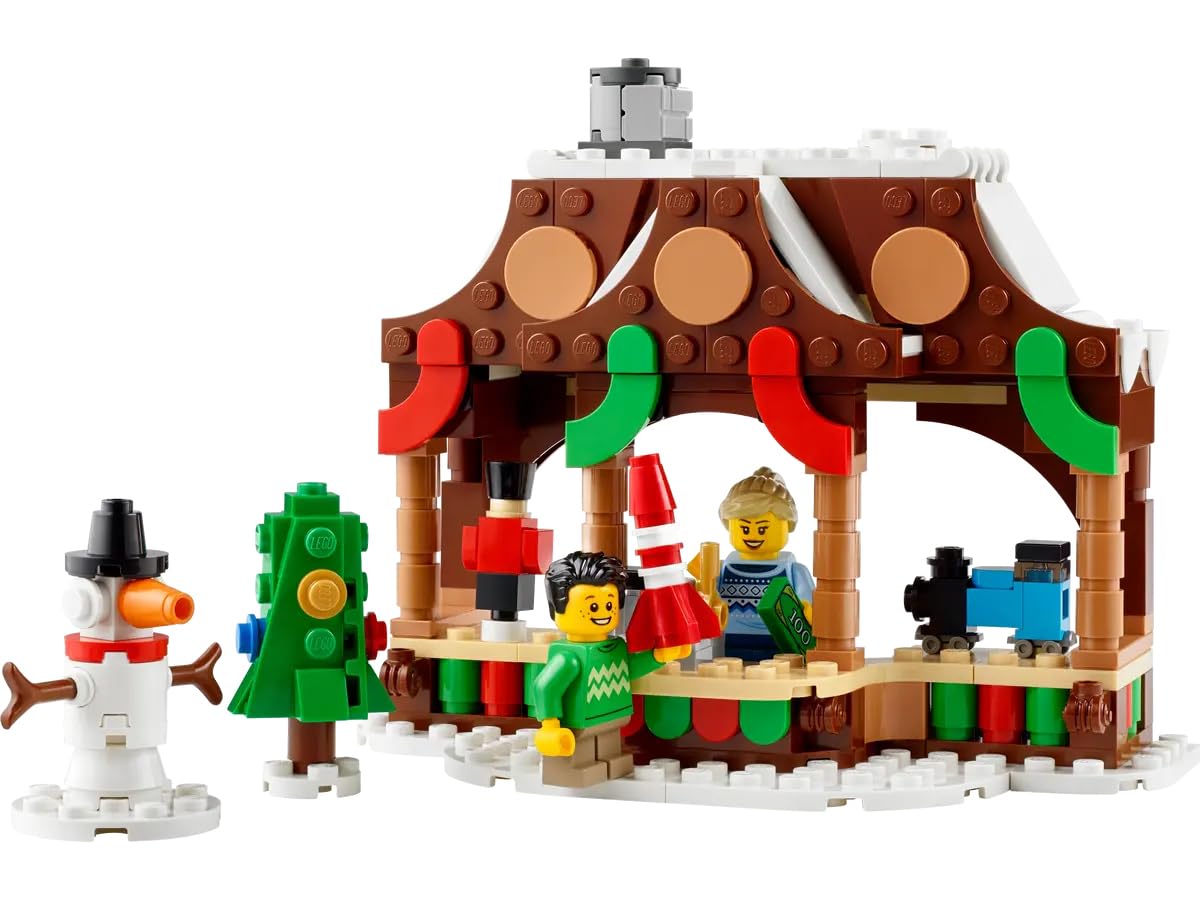 LEGO Winter Market Stall attic view showing hidden gifts for storytelling.