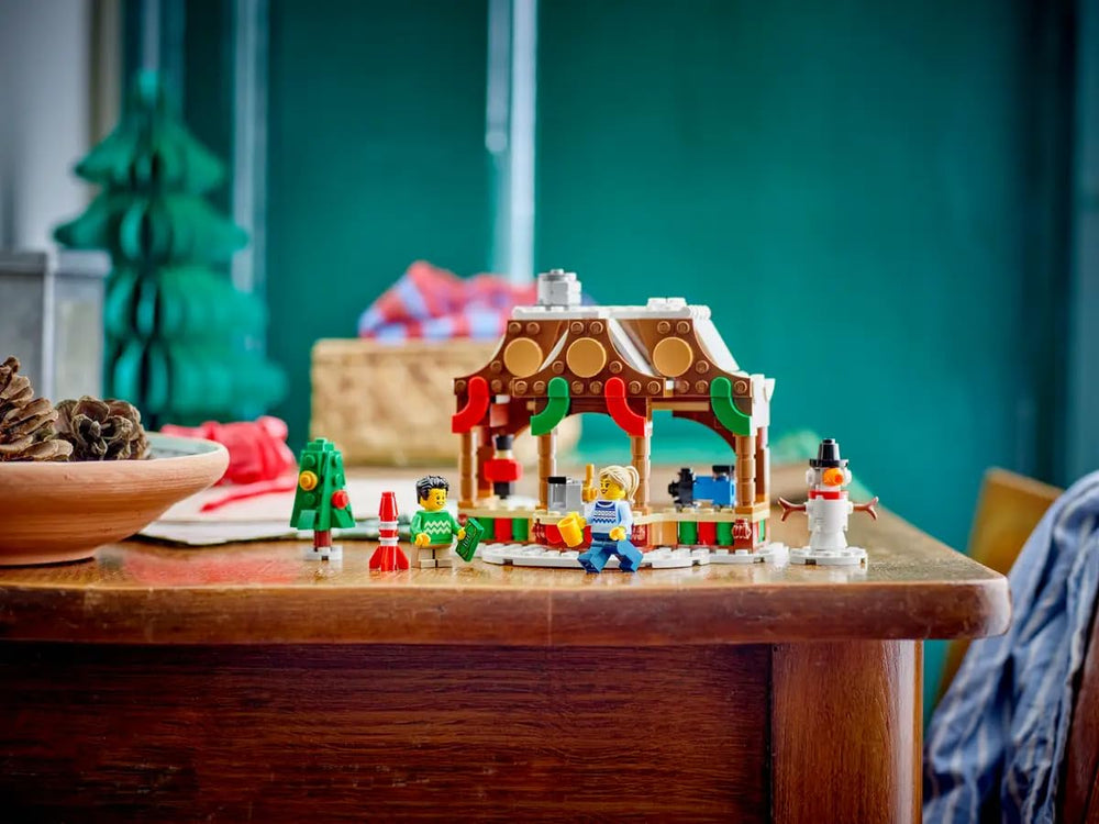 LEGO Winter Market Stall mini-models train rocket nutcracker spark imagination.