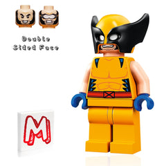 LEGO Wolverine figure, 1.7 inches tall, ideal for display and quick builds.
