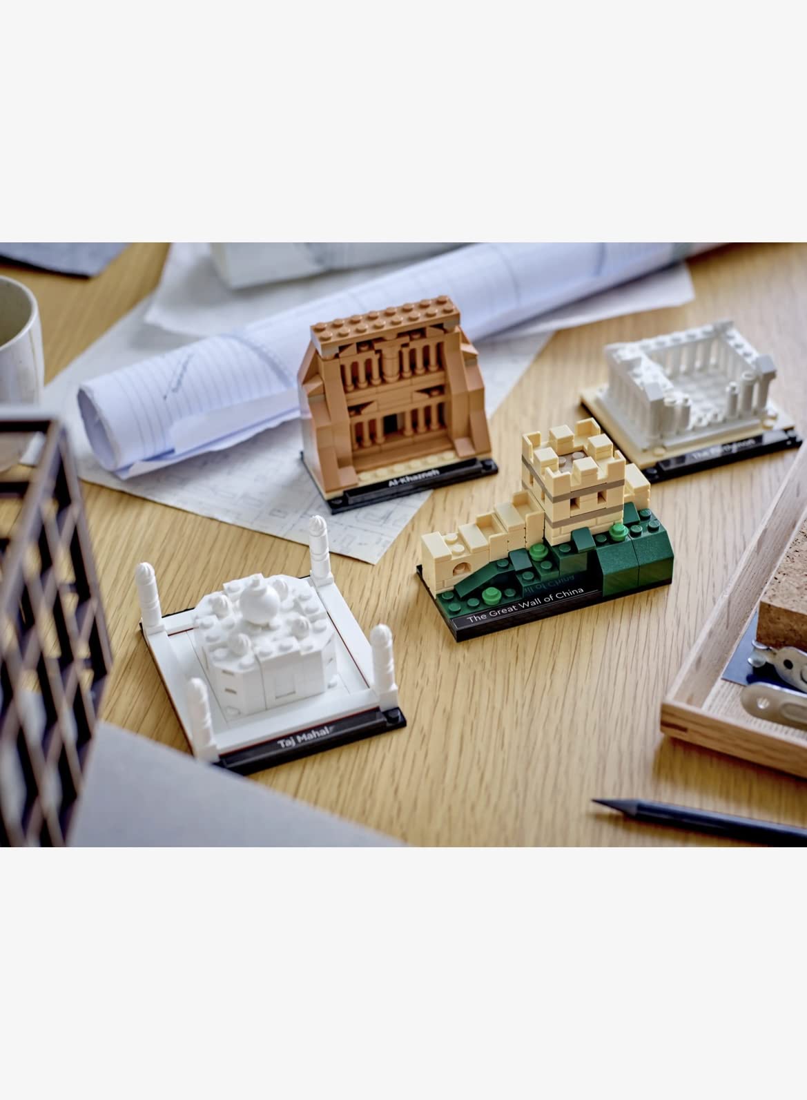 LEGO World of Wonders Petra Al-Khazneh model great for display and curiosity.
