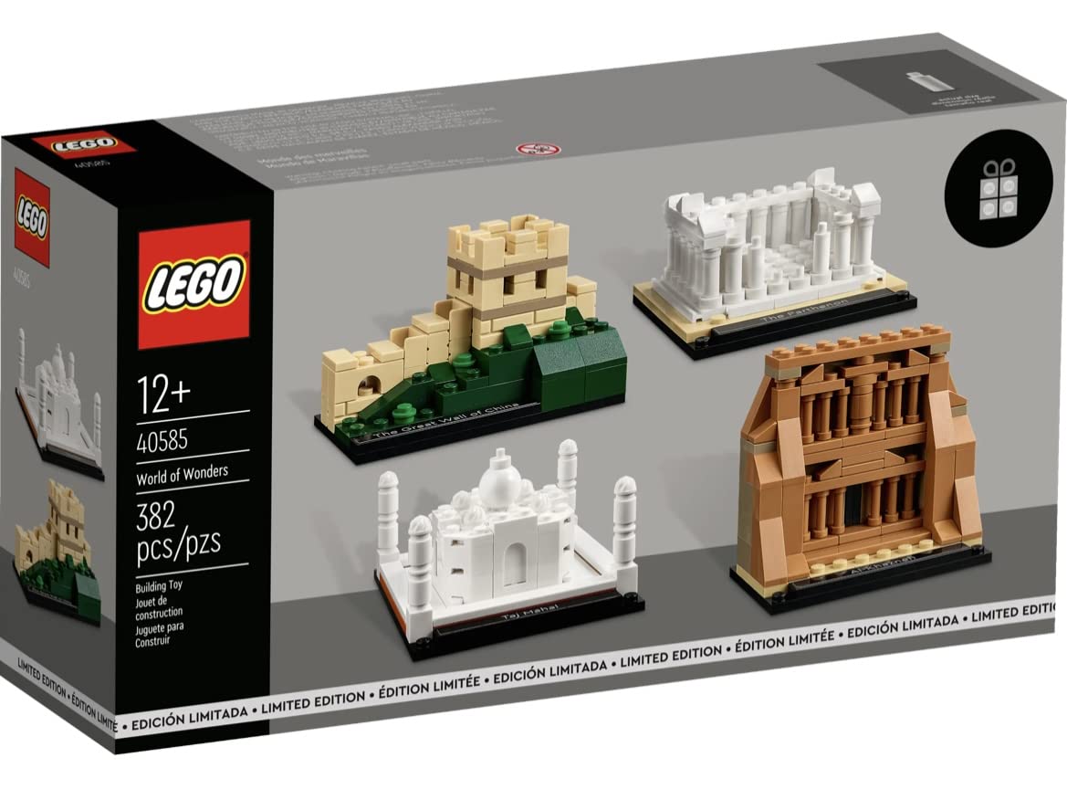 LEGO World of Wonders Taj Mahal model for display and architectural appreciation.