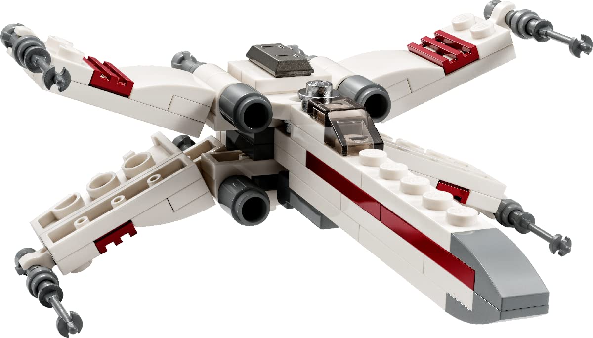 LEGO X-Wing Starfighter Set 30654 wings in landing mode ready for docking