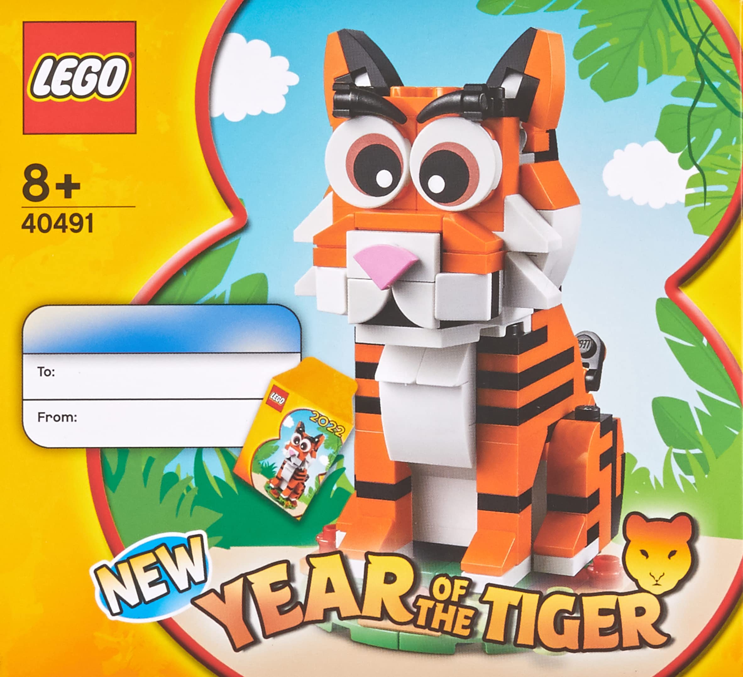 LEGO The Year of The Tiger box closeup shows bright bricks for imaginative play