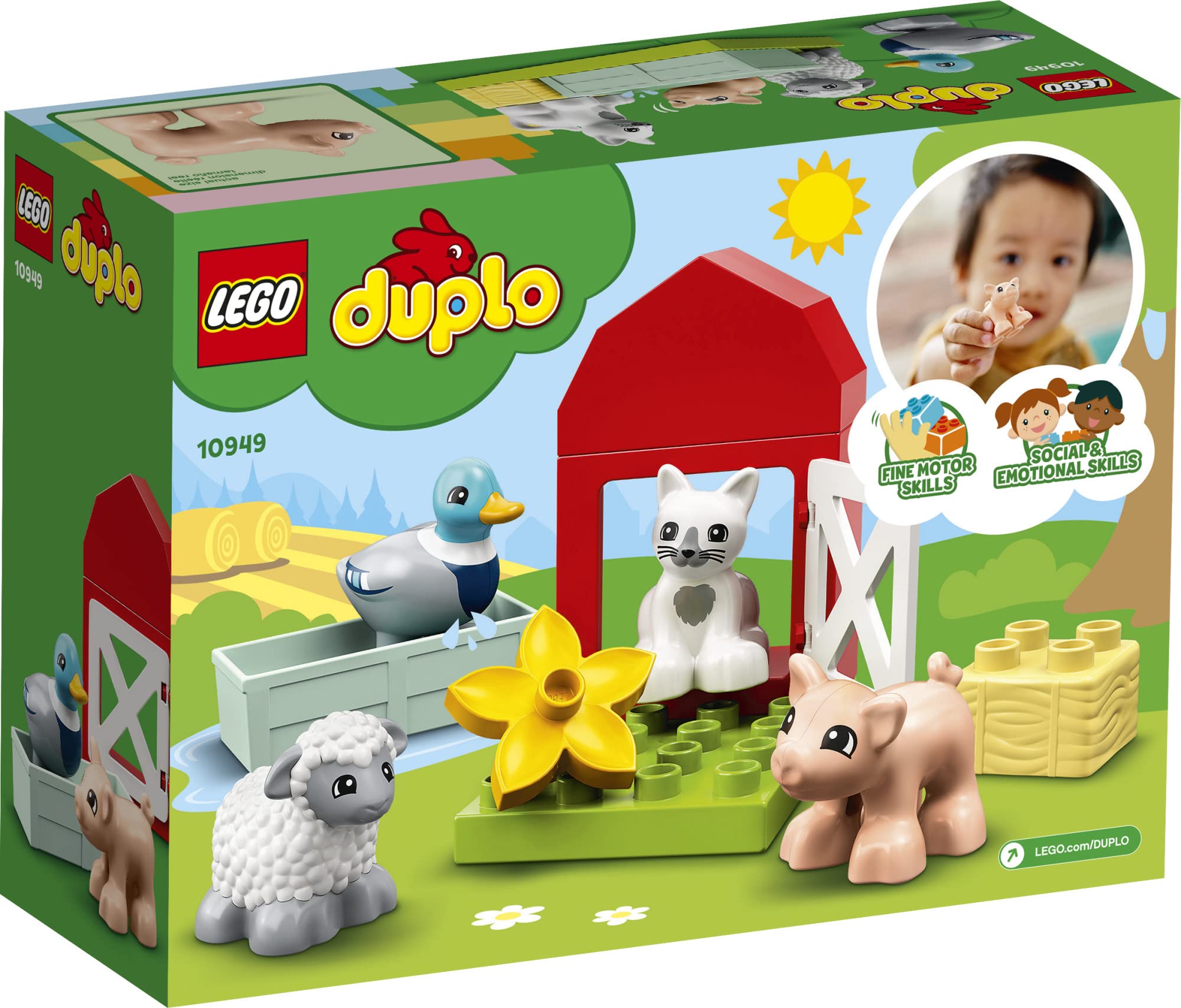 LEGO DUPLO Town Farm cat figure sparks caregiving scenarios