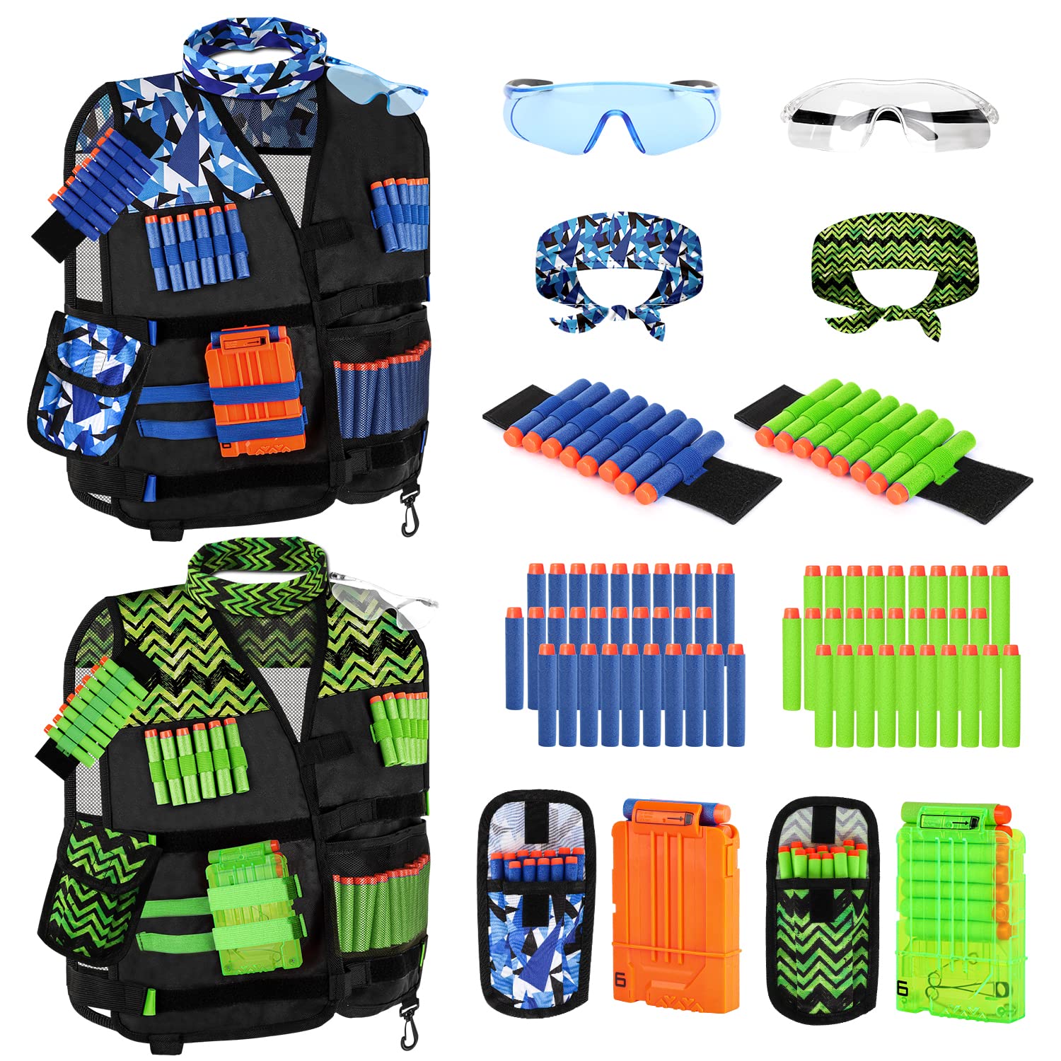 Lehoo Castle 2Pack blue vest shown for organized Nerf battles and comfortable wear.