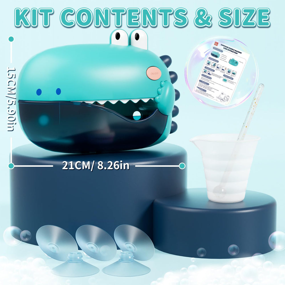 A delightful dinosaur shape makes bath time inviting for kids