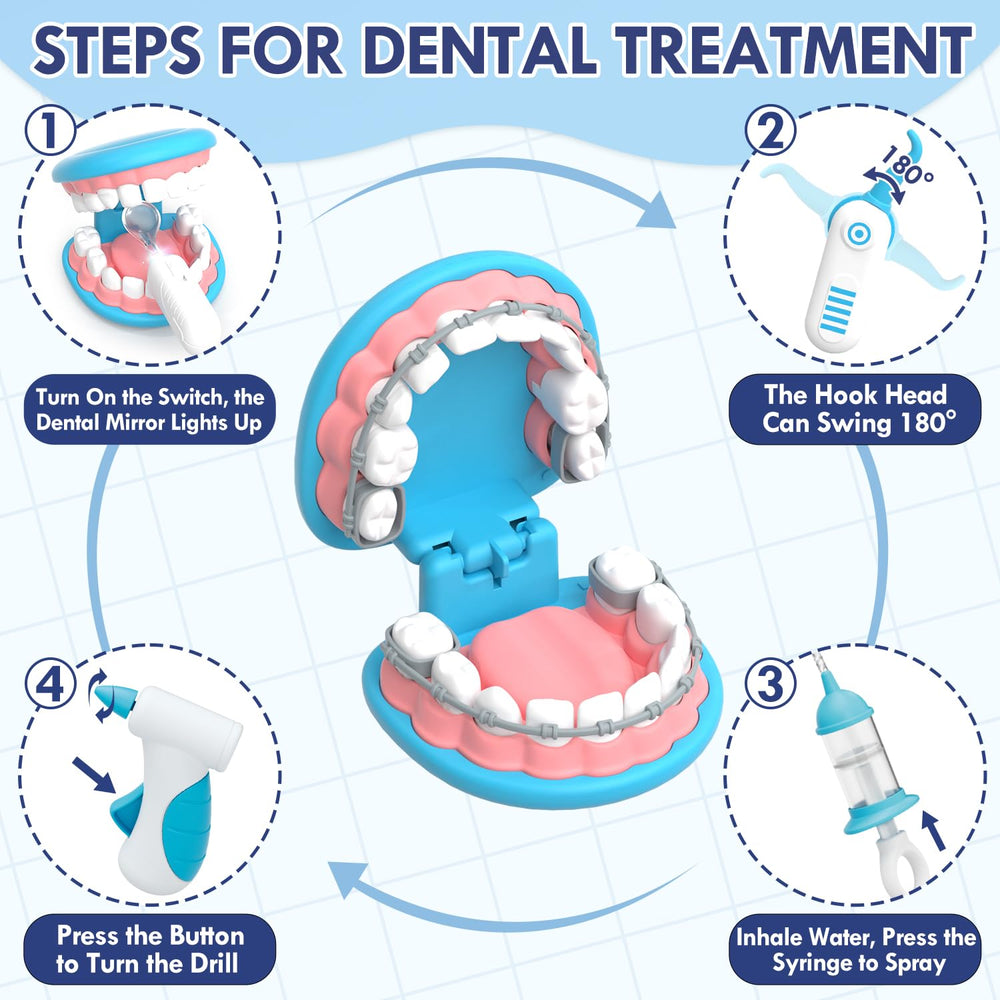 Lehoo Castle braces on oversized teeth encourage fine motor skills during play