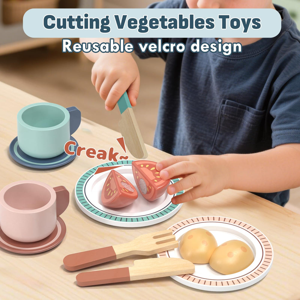 Lehoo Castle wooden coffee cup and coaster for tea-time pretend play