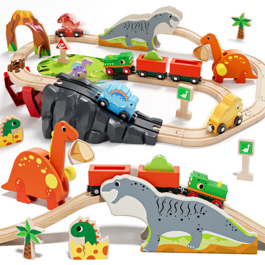 Lehoo Castle Dinosaur Train Set in its colorful box for easy gifting and storage