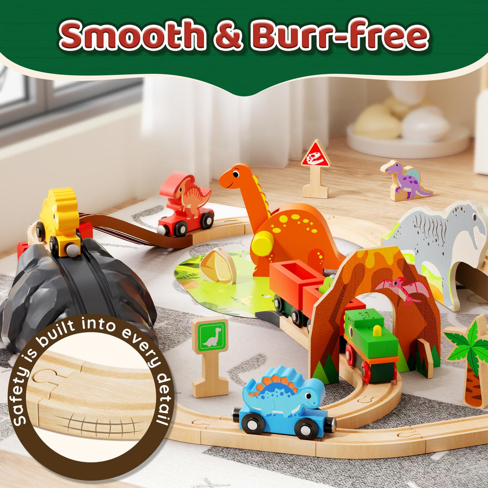 Lehoo Castle Dinosaur Train Set safety design with smooth edges for safe fun