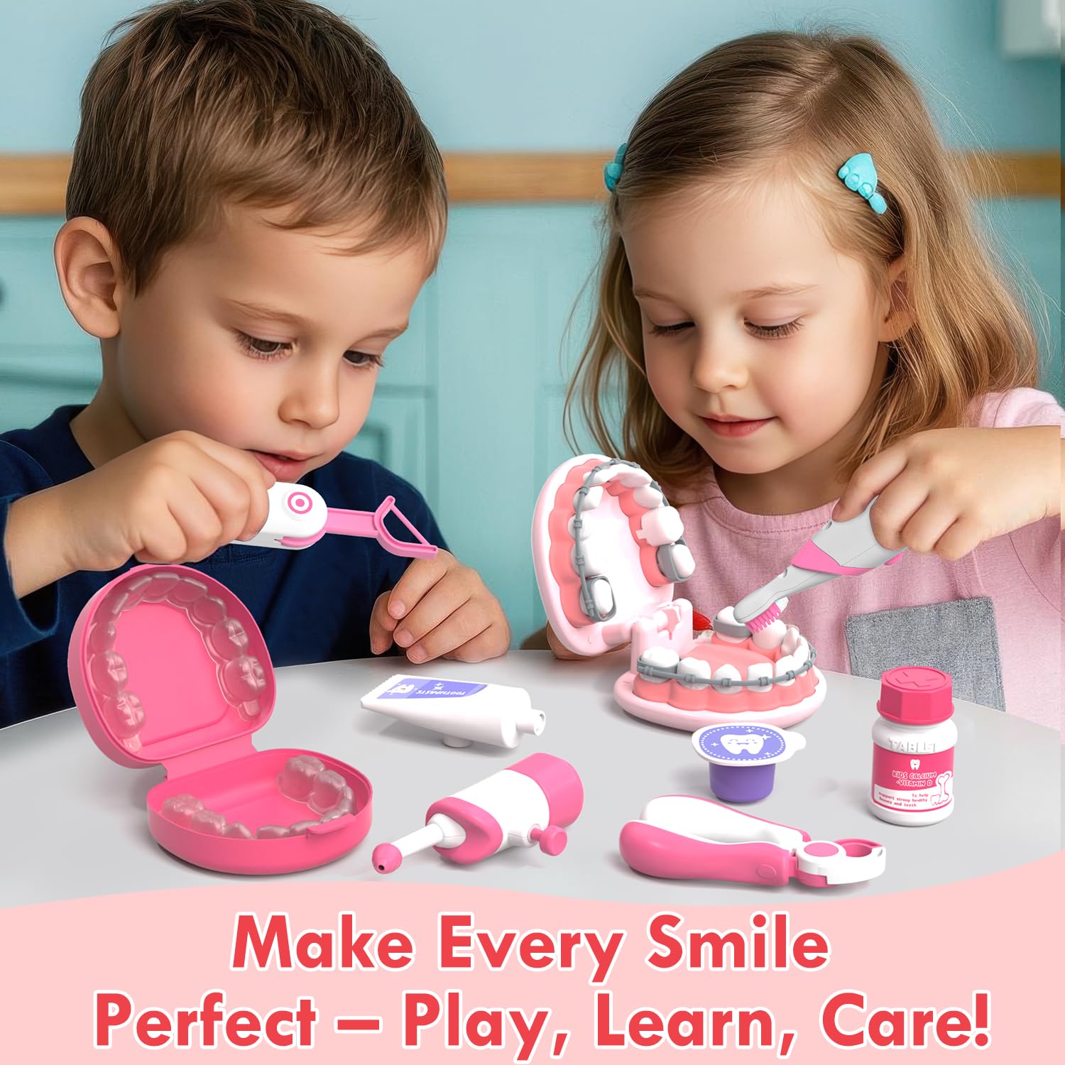 Lehoo Castle braces application pretend play encourages fine motor skills and dental awareness